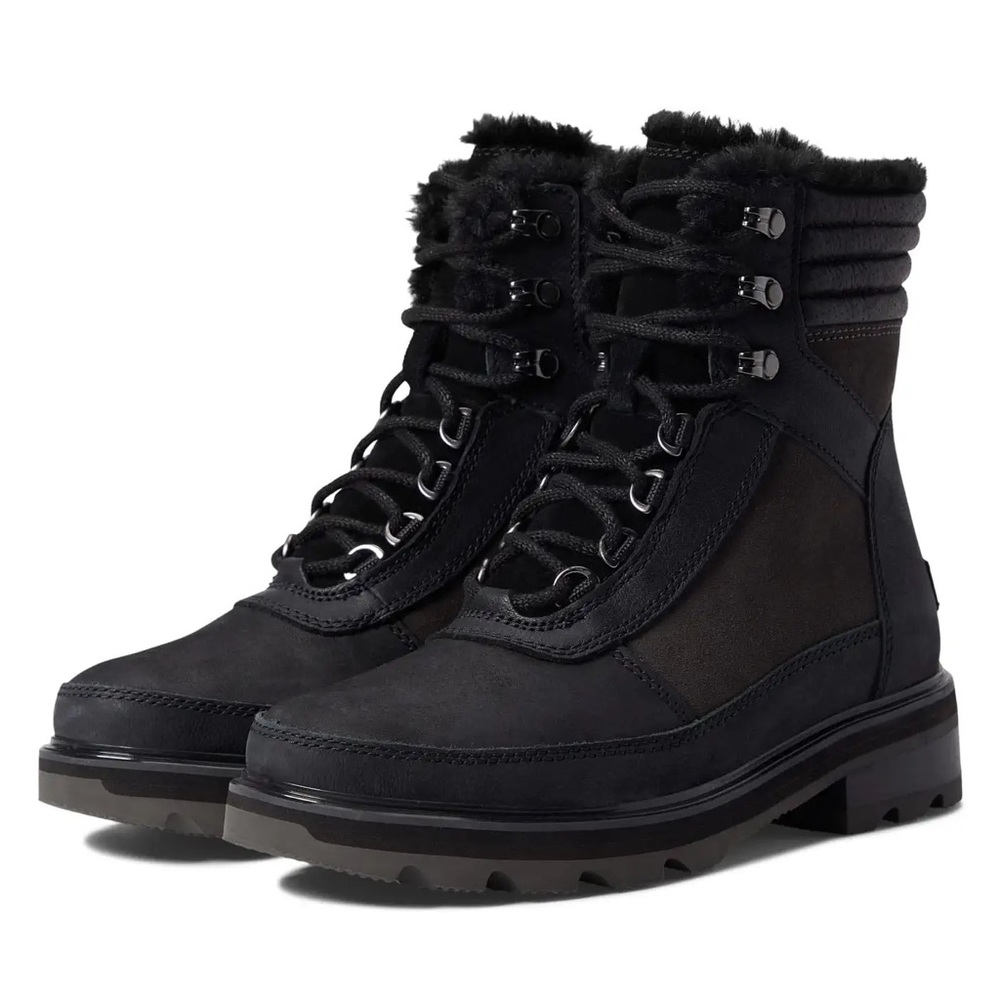 Sorel Lennox Lace Cozy STKD Boot Jet Black